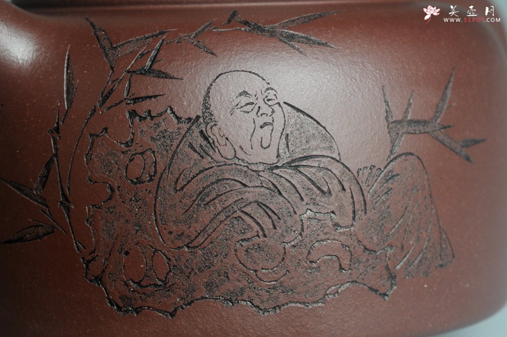 紫砂壶图片：潜力股周小培老师 4号井深井红皮龙 全手工过桥井栏壶 浩然养素 - 美壶网