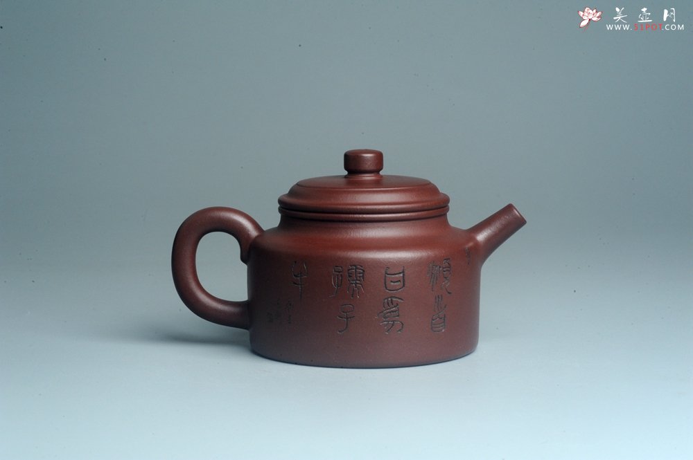 紫砂壶图片：油润黄龙山4号深井红皮龙 全手工德中壶 做工特好 俯首甘为孺子牛 - 美壶网