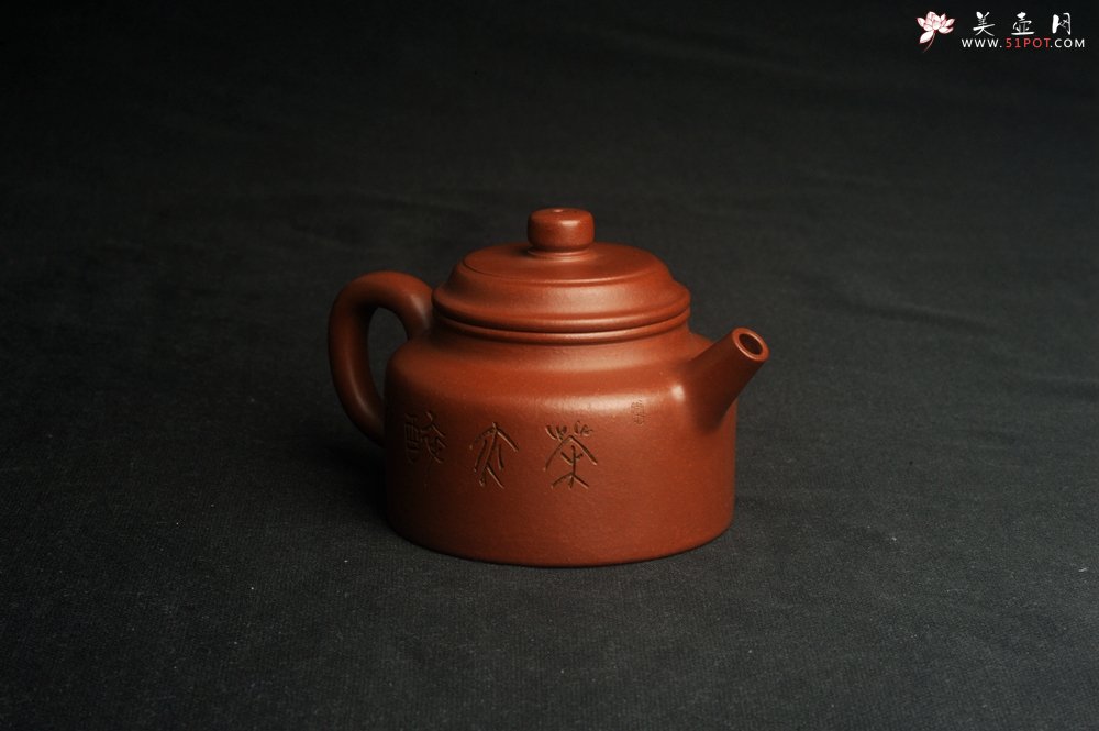 紫砂壶图片：油润老清水泥全手工小品德中壶 装饰虾图 茶亦醉人 特实用文气 - 美壶网