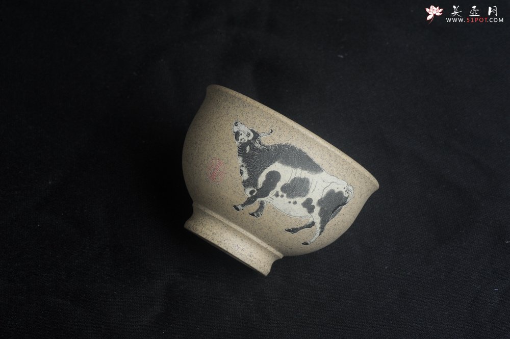 紫砂壶图片：美杯特惠 高温本山段泥 精致牛气冲天主人杯 高性价比 - 美壶网