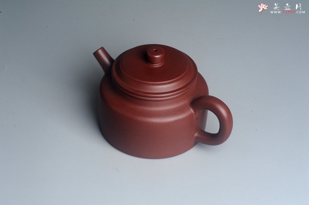紫砂壶图片：油润黄龙山4号深井红皮龙 全手工德中壶 做工特好 - 美壶网