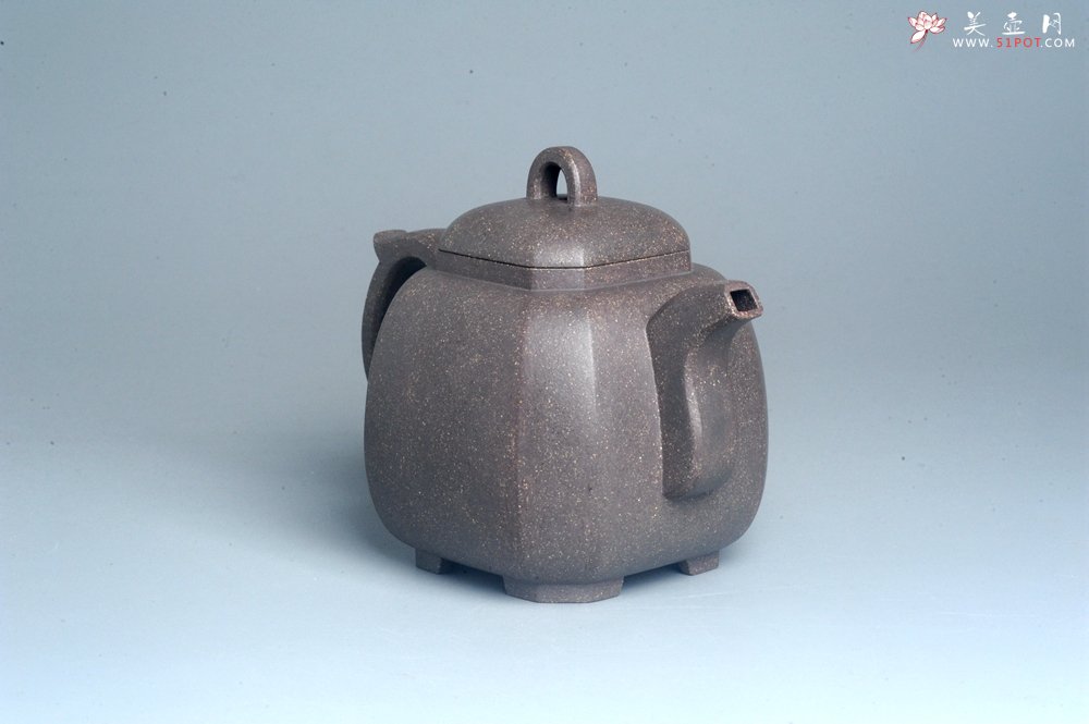 紫砂壶图片：实力派张海艳全手工家藏老青灰段泥精工福临八方壶 气势磅礴 - 美壶网