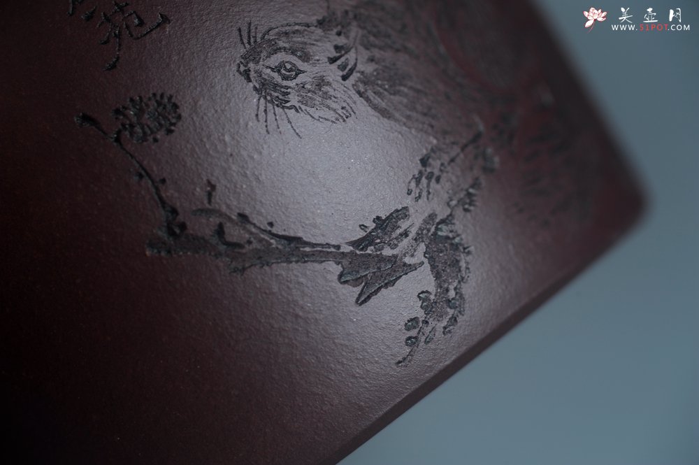 紫砂壶图片：实力派工艺师文砂苑堂主周斌 优质底槽青全手工精工秦权壶 秋果飘香庆丰收 满月增辉逢双喜 - 美壶网