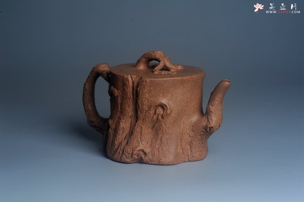 紫砂壶图片：潜力股唐老师 全手工精致老段松桩壶 肌理丰富生动 期待与您结缘 - 美壶网