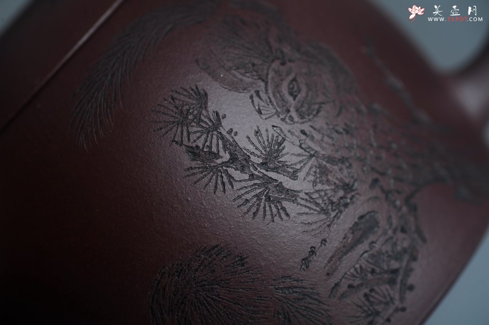 紫砂壶图片：实力派工艺师文砂苑堂主周斌 优质底槽青全手工精工秦权壶 秋果飘香庆丰收 满月增辉逢双喜 - 美壶网