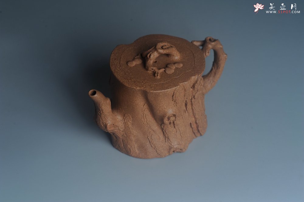 紫砂壶图片：潜力股唐老师 全手工精致老段松桩壶 肌理丰富生动 期待与您结缘 - 美壶网