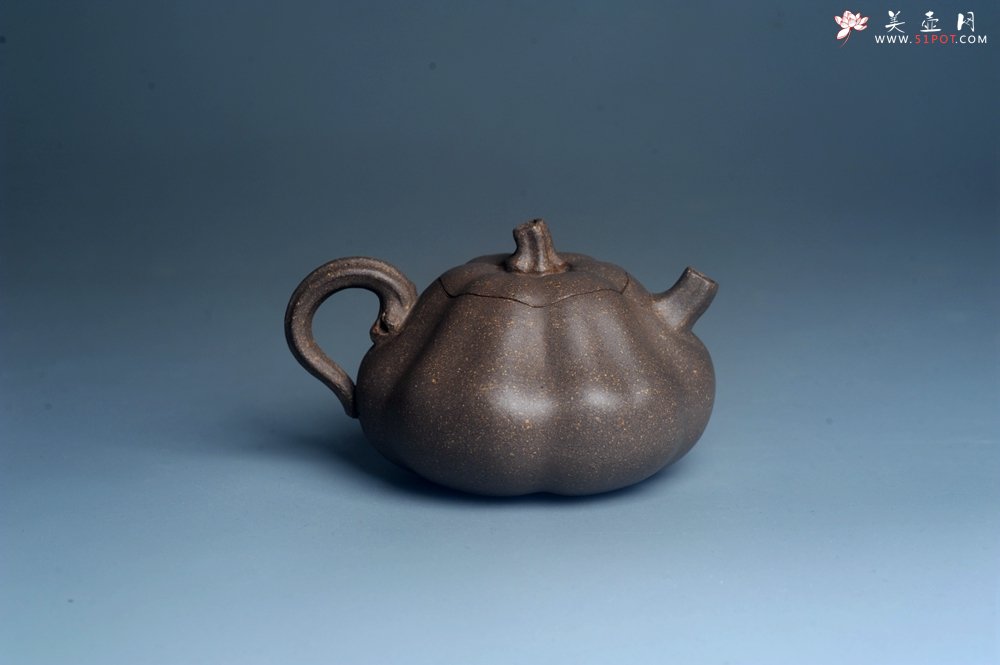紫砂壶图片：美壶特惠 优质青降坡泥精致卡盖全手工仿生小南瓜 - 美壶网