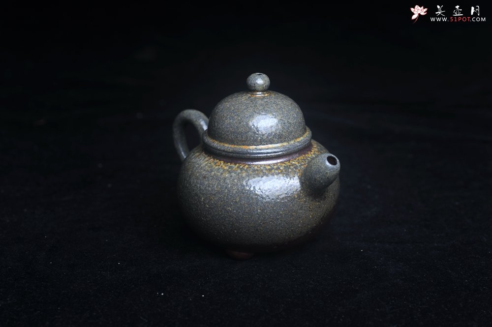 紫砂壶图片：美壶特惠 精致柴烧三足鼎壶 柴烧之佳品 - 美壶网