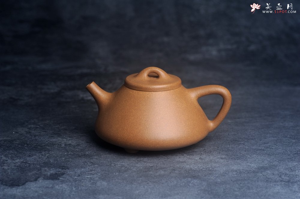紫砂壶图片：美壶特惠 特好老黄段泥精致子冶石瓢壶 - 美壶网