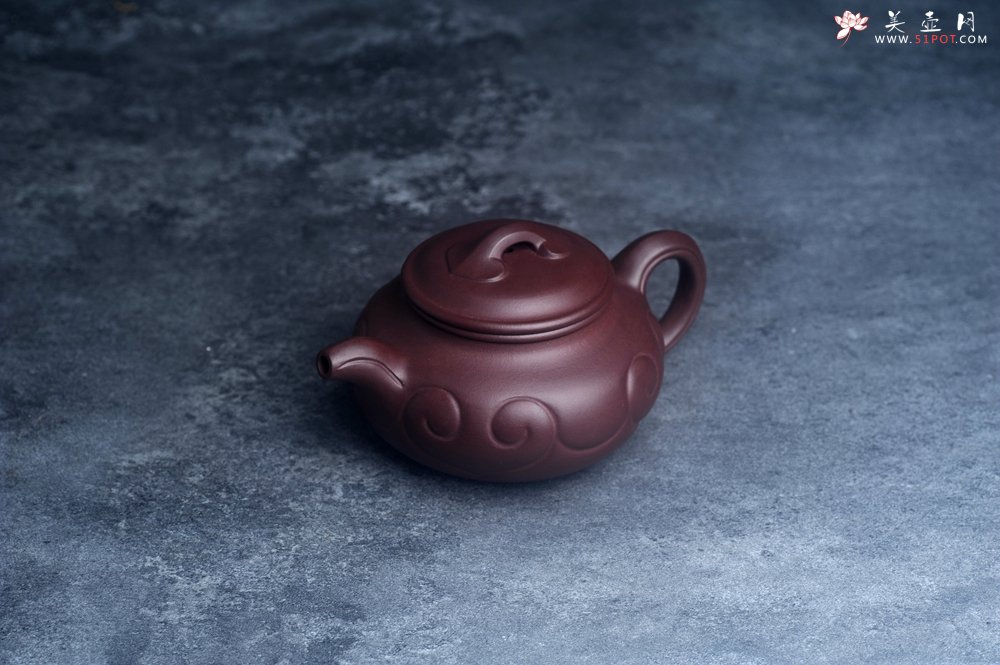 紫砂壶图片：美壶特惠 精致紫泥仿古如意壶 茶人醉爱 - 美壶网