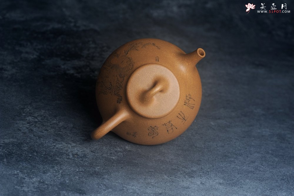 紫砂壶图片：美壶特惠 特好老黄段泥精致子冶石瓢壶 浮生若梦 - 美壶网