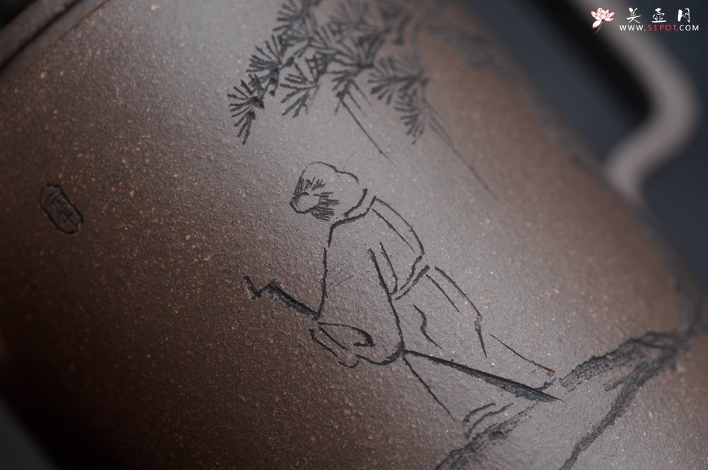 紫砂壶图片：美壶特惠 蠡墅大水潭深井老天青泥 精致圆础壶 装饰文雅 茶人醉爱 - 美壶网