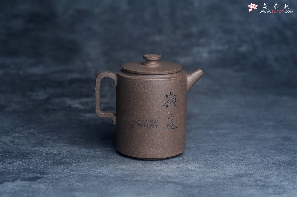 紫砂壶图片：美壶特惠 蠡墅大水潭深井老天青泥 精致圆础壶 装饰文雅 茶人醉爱 - 美壶网