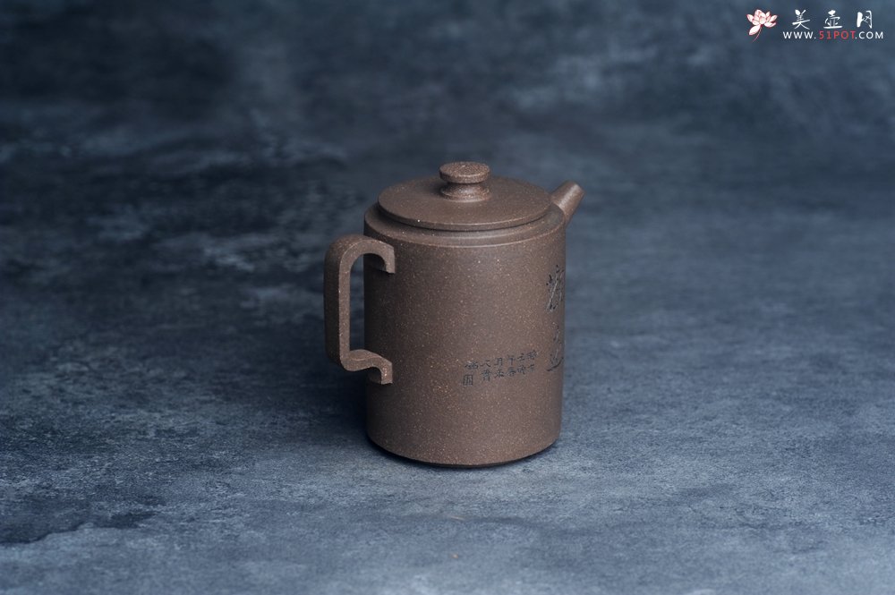 紫砂壶图片：美壶特惠 蠡墅大水潭深井老天青泥 精致圆础壶 装饰文雅 茶人醉爱 - 美壶网