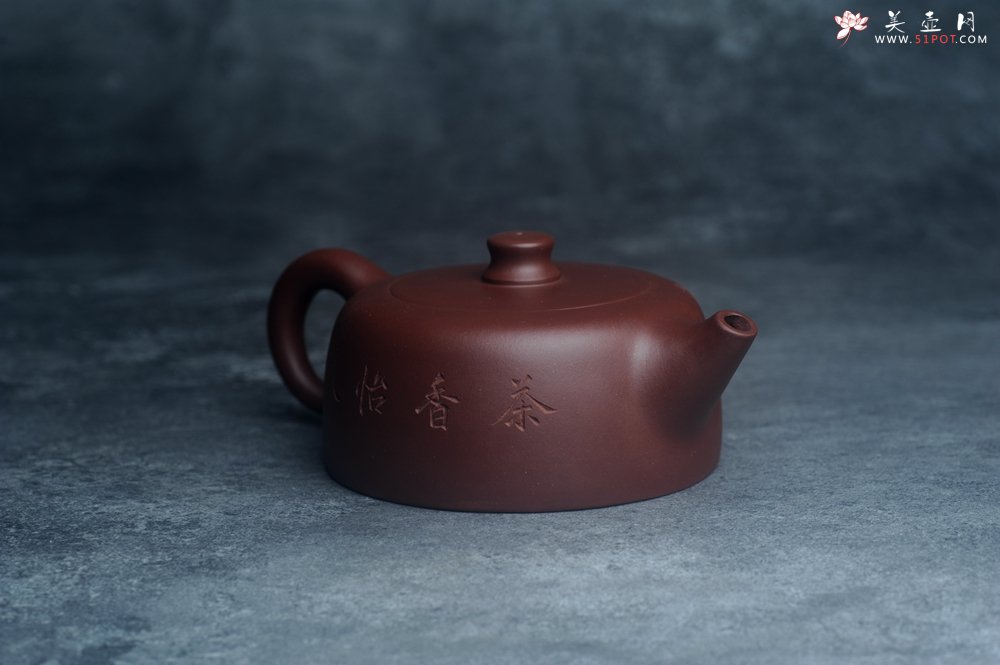 紫砂壶图片：美壶特惠精工大井栏 装饰山水 特文气 - 美壶网