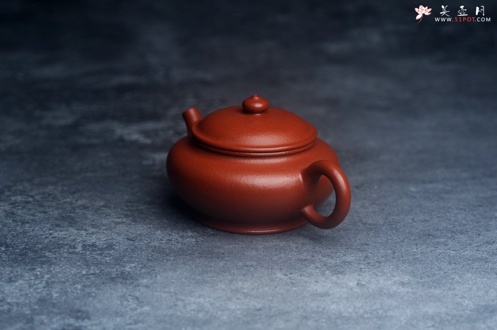 紫砂壶图片：美壶特惠 优质朱泥小扁樱壶 茶人醉爱 - 美壶网