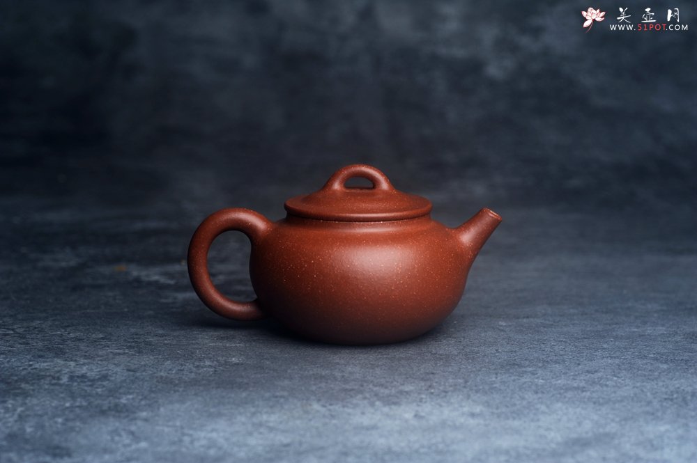 紫砂壶图片：潜力股王老师 美壶特惠 全手工红降坡小品玉帽水平壶 大口实用 特文气 - 美壶网