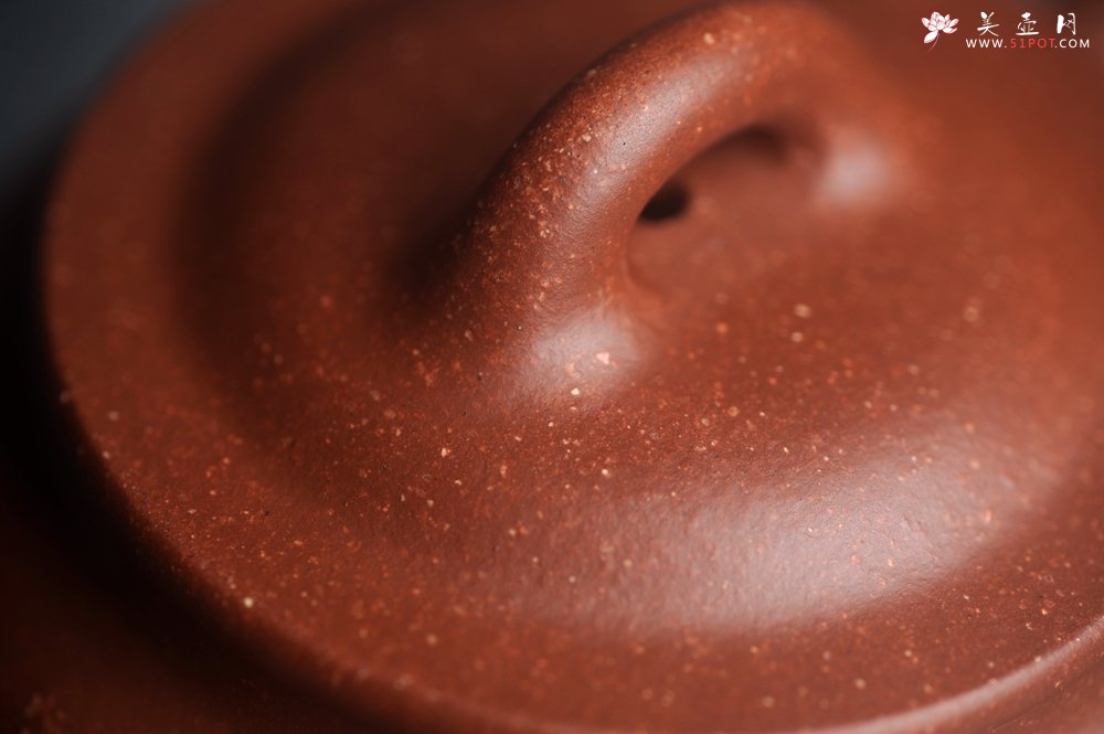 紫砂壶图片：王老师新品 美壶特惠 全手工红降坡小品玉帽水平壶 大口实用 特文气 - 美壶网