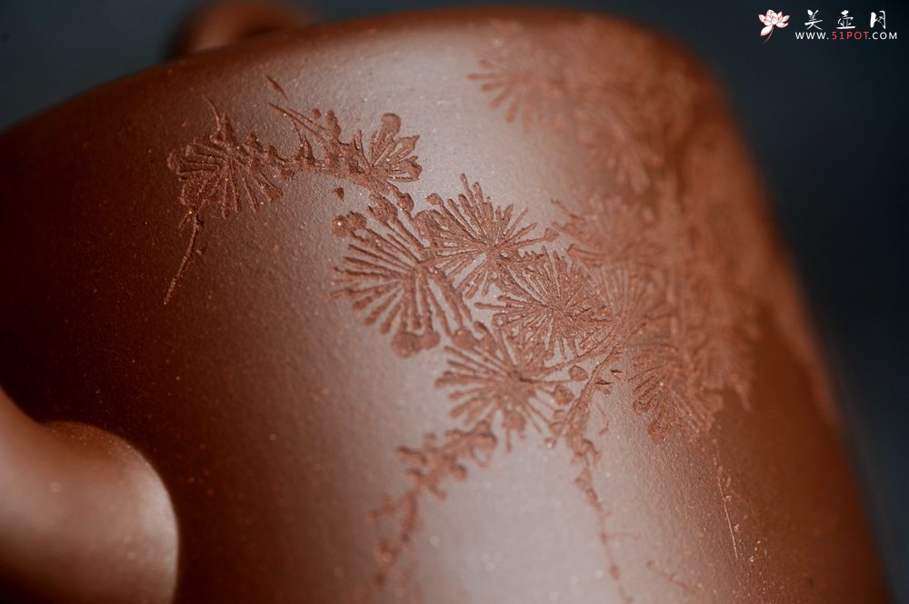 紫砂壶图片：美壶特惠 潜力股王静然 优质文革紫泥双圈壶 君子风 装饰文雅 - 美壶网