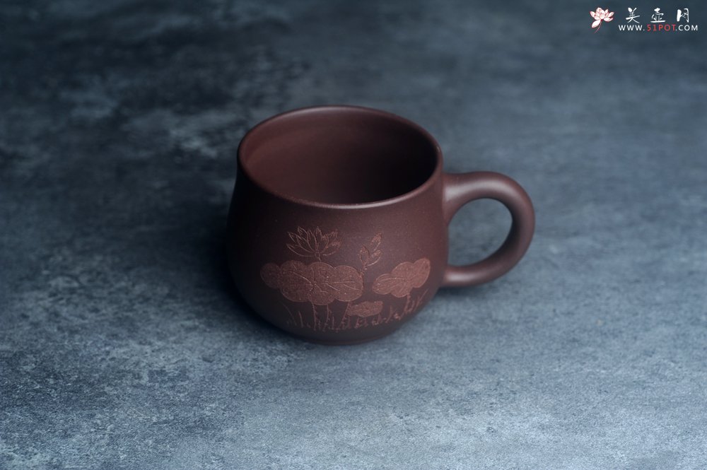 紫砂壶图片：美杯特惠 办公旅行便携式茶具荷叶盖杯 泥料超好 - 美壶网