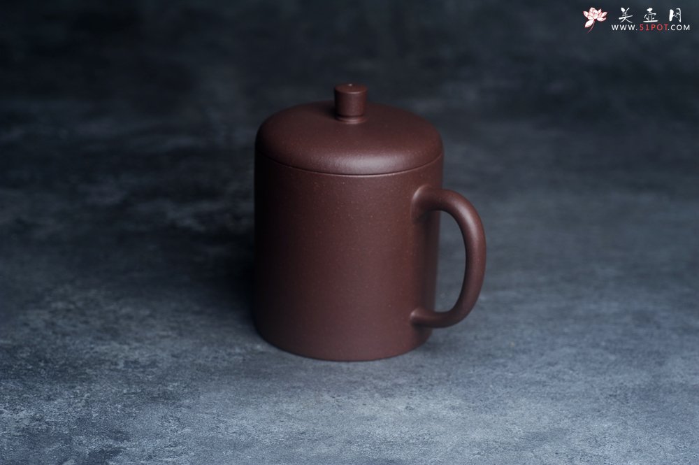 紫砂壶图片：优质紫泥 厚实朴玉杯 特惠紫砂盖杯 - 美壶网