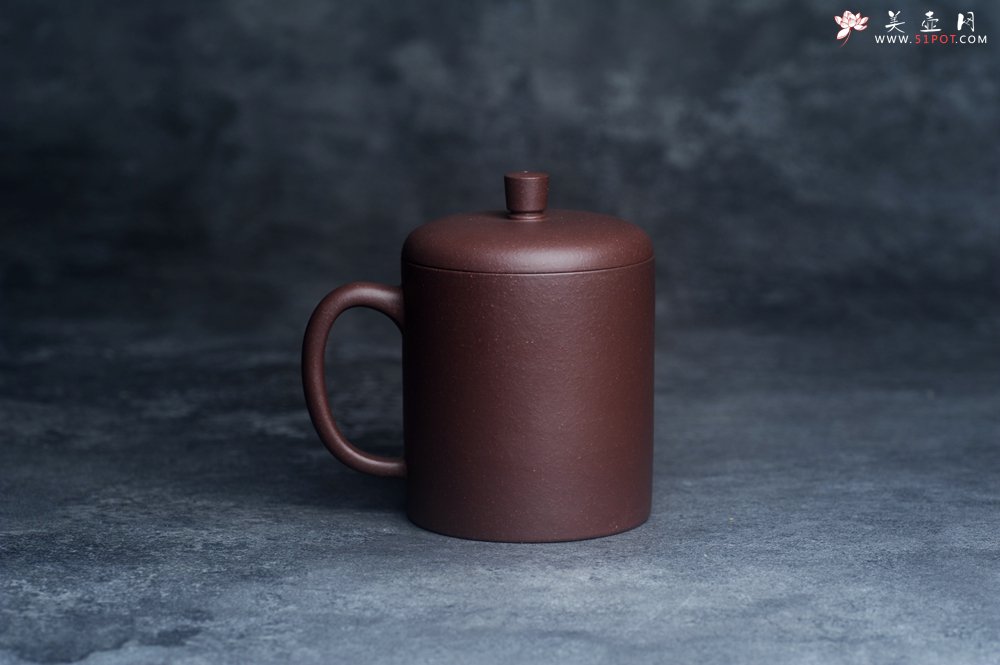 紫砂壶图片：优质紫泥 厚实朴玉杯 特惠紫砂盖杯 - 美壶网