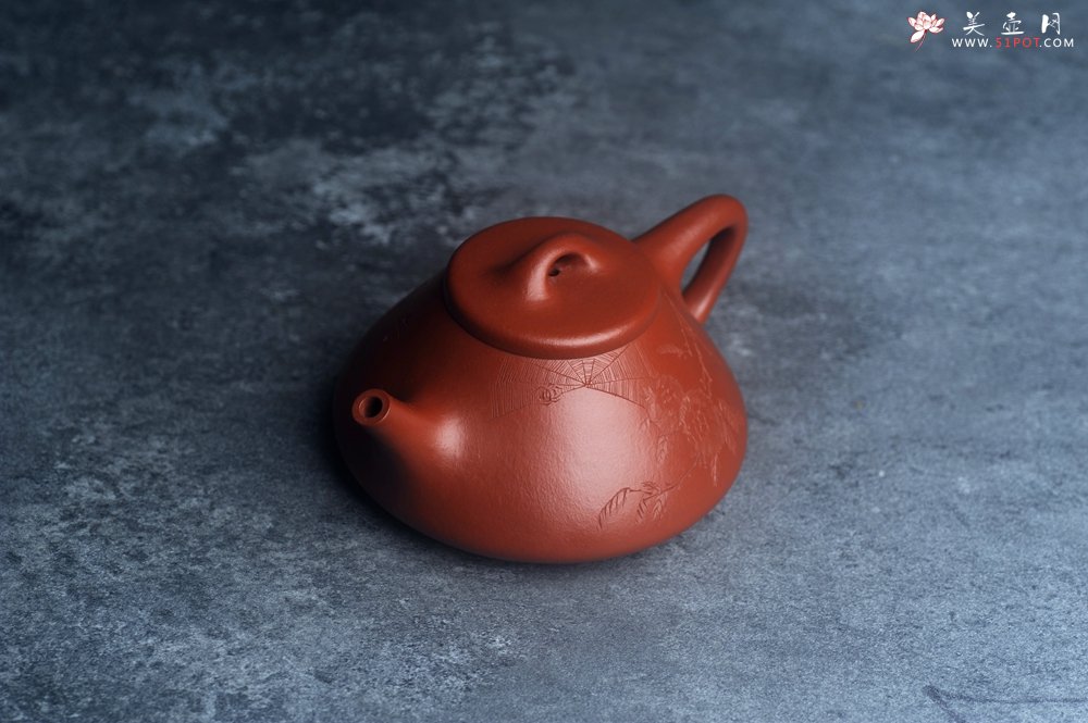 紫砂壶图片：精品老朱泥子冶石瓢 文气装饰 期待与您结缘 - 美壶网