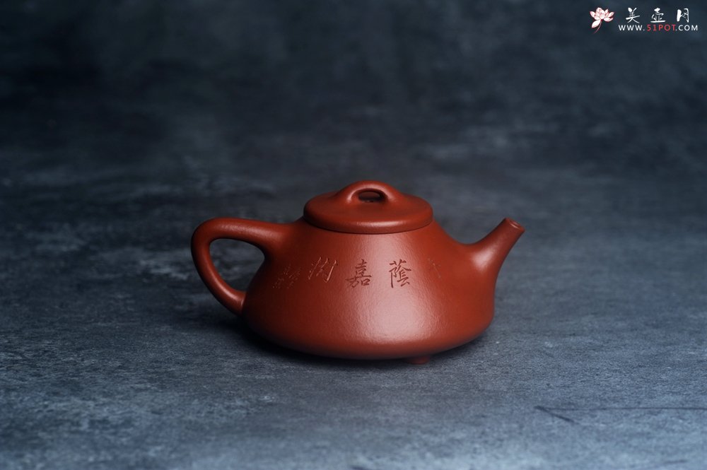紫砂壶图片：精品老朱泥子冶石瓢 文气装饰 期待与您结缘 - 美壶网