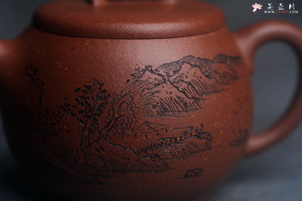 紫砂壶图片：美壶特惠 精致特好降坡泥桥钮巨轮壶 茶人醉爱 - 美壶网