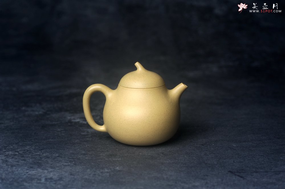 紫砂壶图片：美壶特惠 精致本山绿泥茄瓜壶 茶人醉爱 - 美壶网