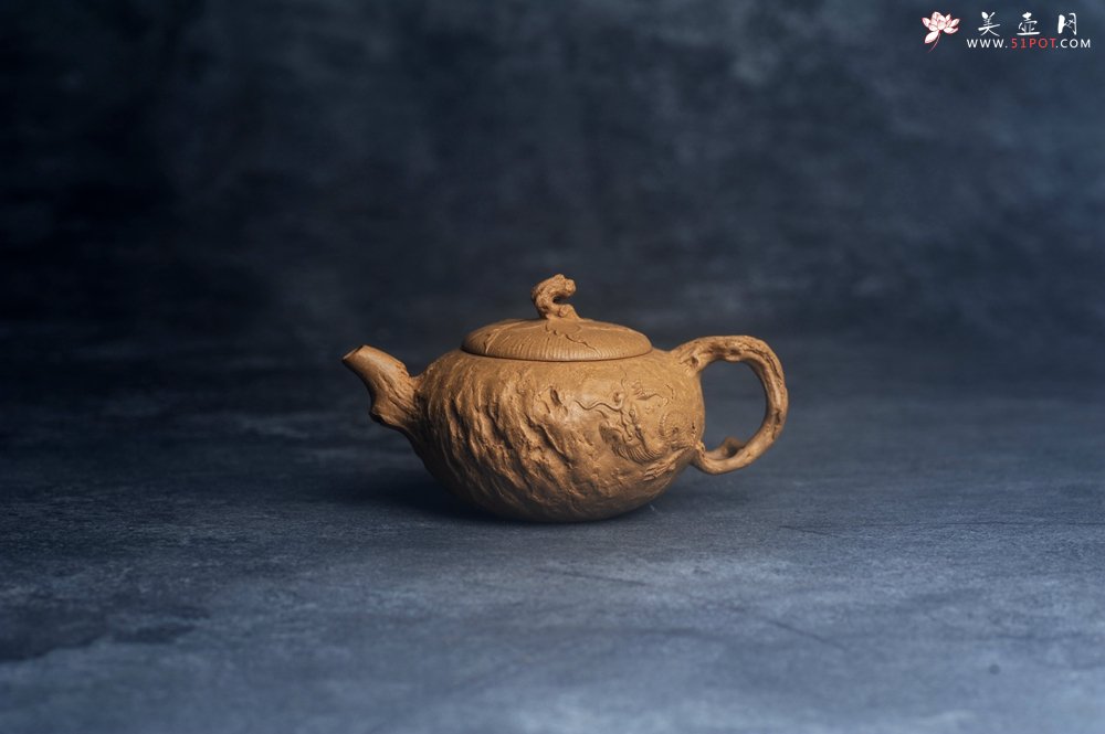 紫砂壶图片：美壶特惠精品特好全手工老段泥游龙供春紫砂壶 - 美壶网