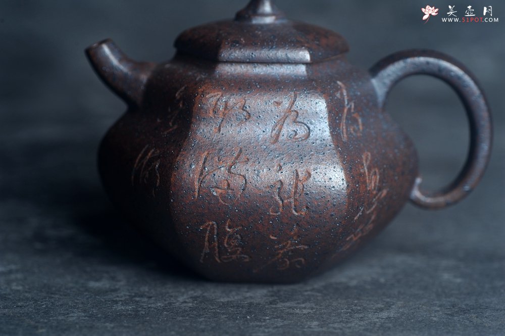 紫砂壶图片：美壶特惠 柴烧六方福禄葫芦紫砂壶 茶人醉爱 - 美壶网