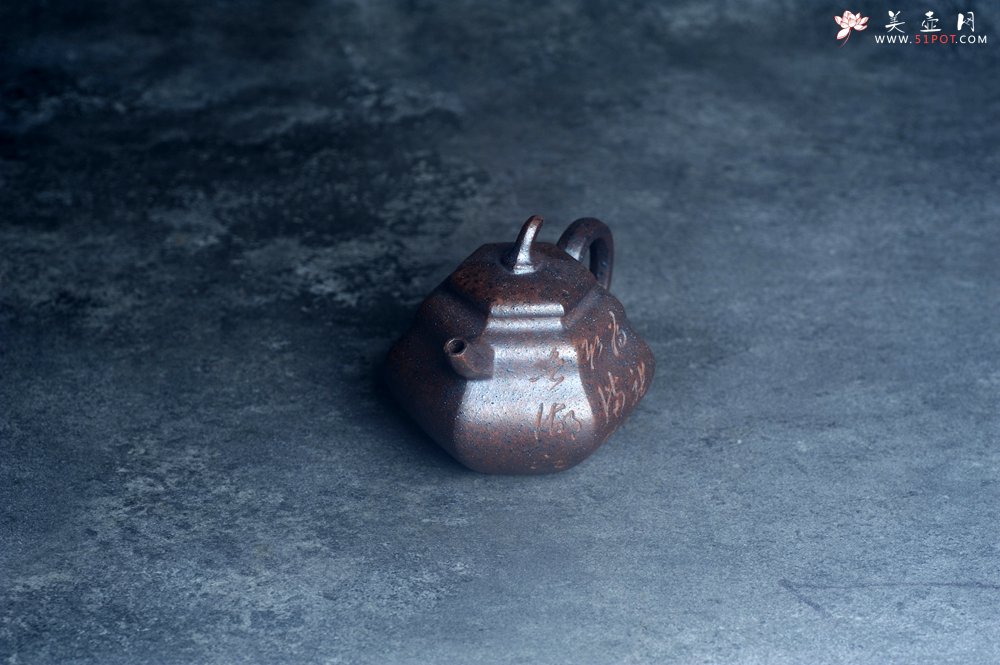 紫砂壶图片：美壶特惠 柴烧六方福禄葫芦紫砂壶 茶人醉爱 - 美壶网