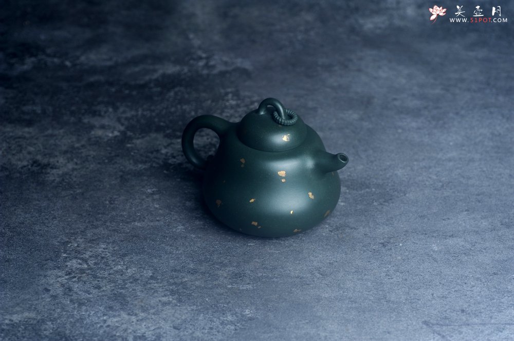 紫砂壶图片：美壶特惠 特好墨绿泥福禄葫芦壶 茶人醉爱 - 美壶网