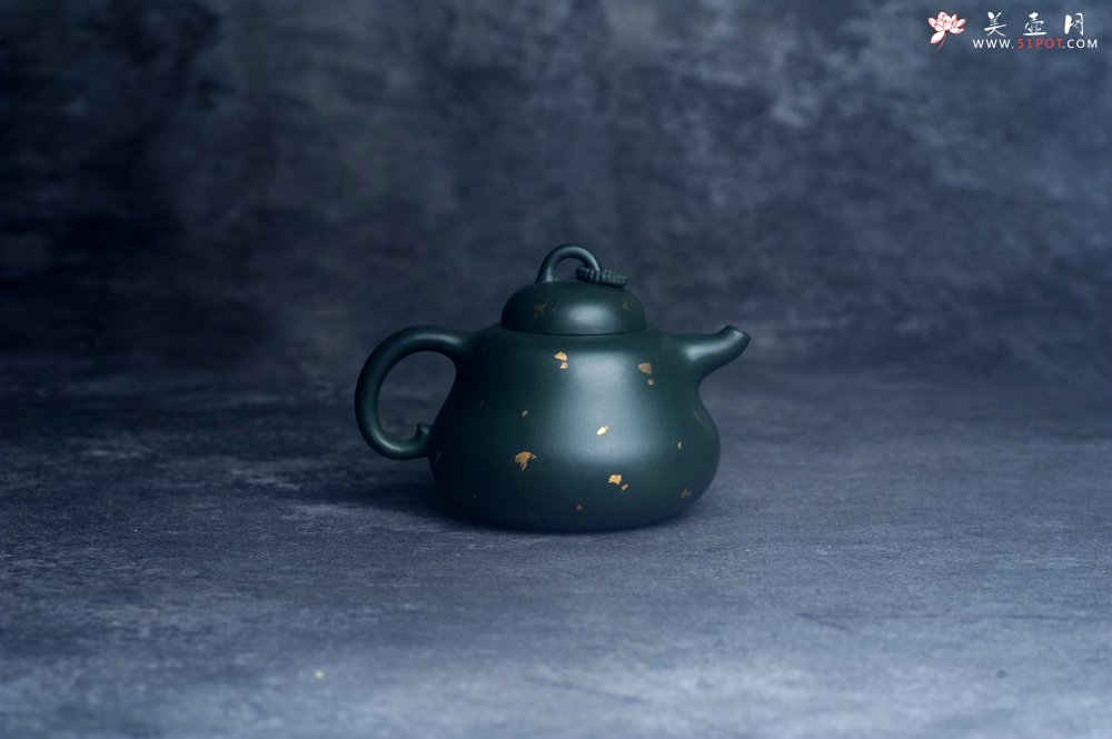 紫砂壶图片：美壶特惠 特好墨绿泥福禄葫芦壶 茶人醉爱 - 美壶网