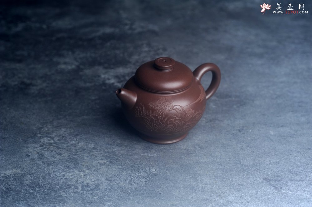 紫砂壶图片：美壶特惠 特好老紫泥山水佳音巨轮壶 茶人醉爱 - 美壶网