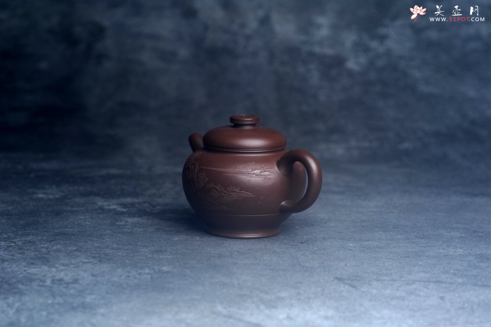 紫砂壶图片：美壶特惠 特好老紫泥山水佳音巨轮壶 茶人醉爱 - 美壶网