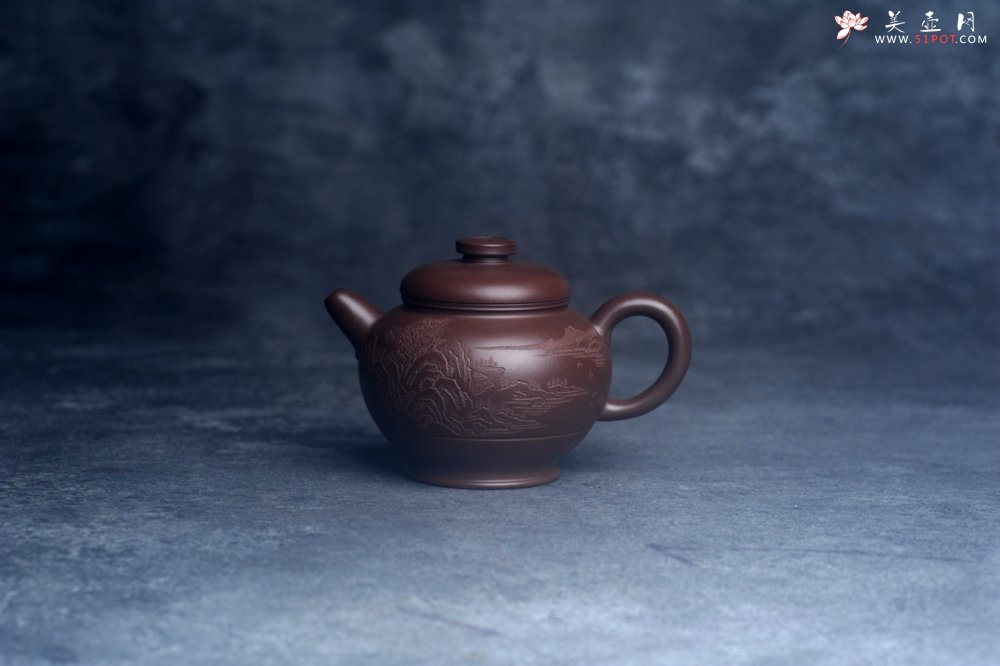 紫砂壶图片：美壶特惠 特好老紫泥山水佳音巨轮壶 茶人醉爱 - 美壶网
