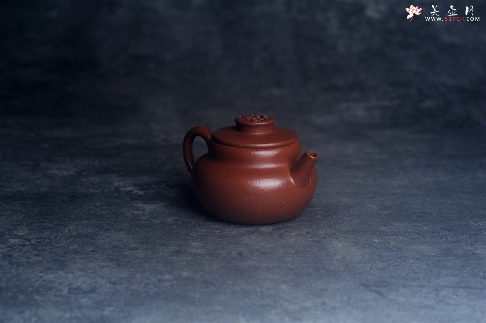 紫砂壶图片：美壶特惠 优质红降坡泥禅意巨轮壶 - 美壶网