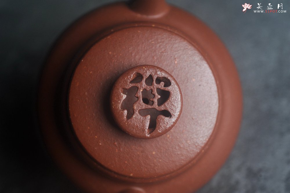 紫砂壶图片：美壶特惠 优质红降坡泥禅意巨轮壶 - 美壶网