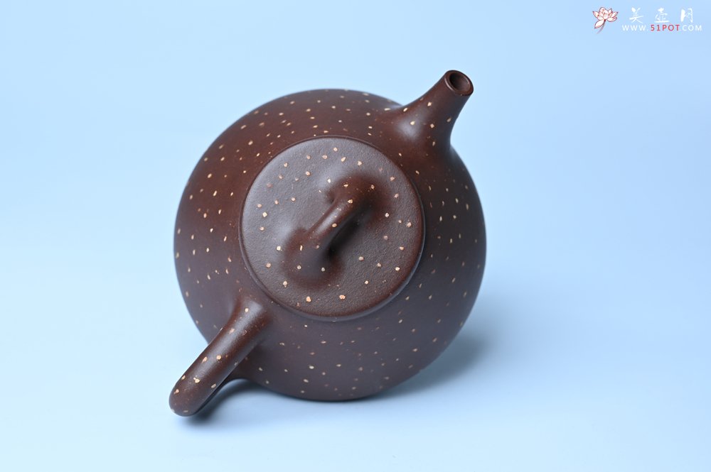 紫砂壶图片：潜力股周小培 特好老紫泥铺砂全手工子冶石瓢 - 美壶网