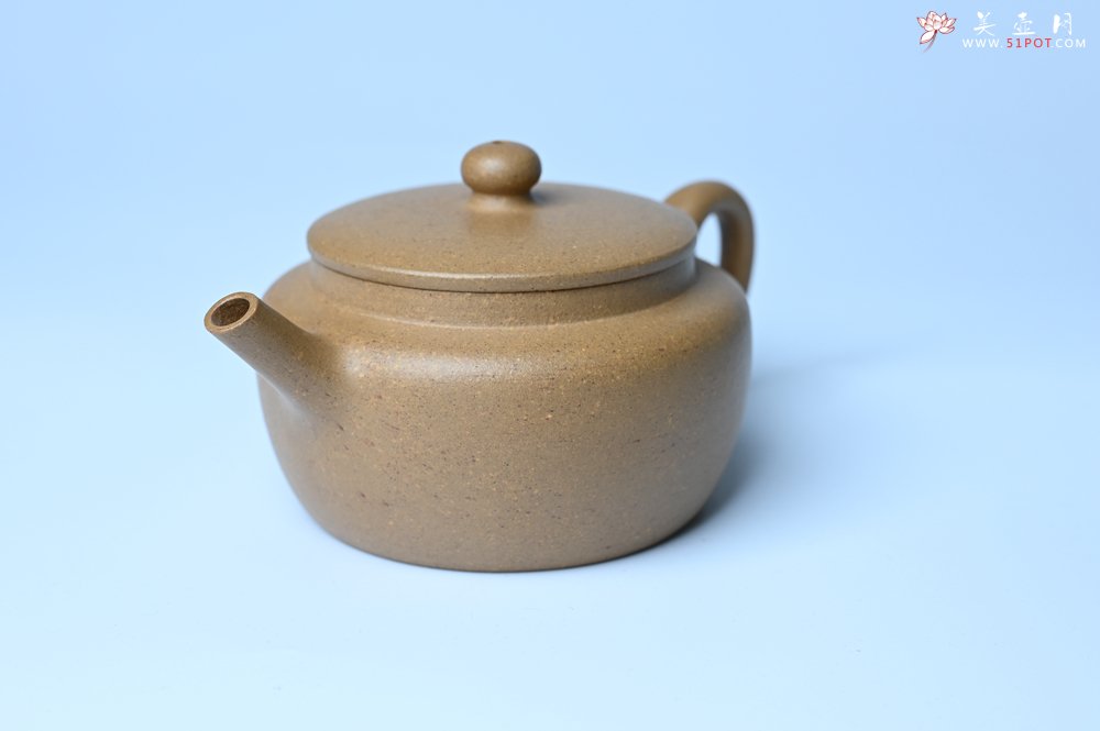 紫砂壶图片：美壶特惠全手工紫砂壶特好段泥桑扁壶 茶壶 茶具 单壶 - 美壶网