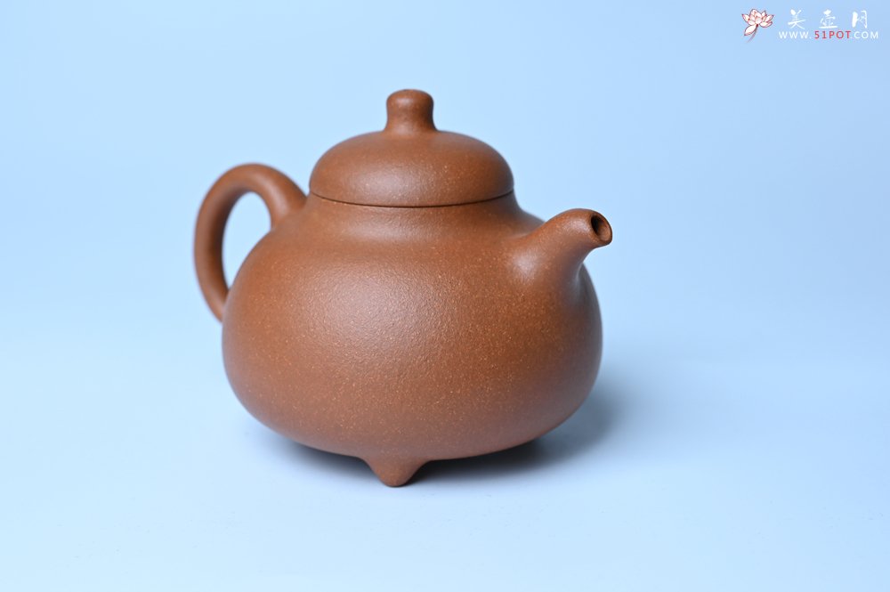 紫砂壶图片：美壶特惠 优质红降坡泥乳鼎壶 茶人醉爱 - 美壶网