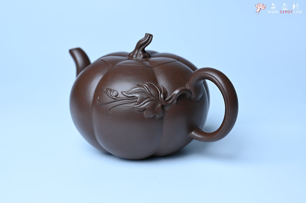 紫砂壶图片：美壶特惠 特好老紫泥南瓜壶 肌理丰富生动 茶人醉爱 - 美壶网