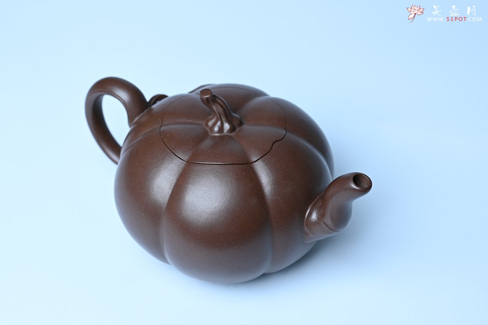 紫砂壶图片：美壶特惠 特好老紫泥南瓜壶 肌理丰富生动 茶人醉爱 - 美壶网