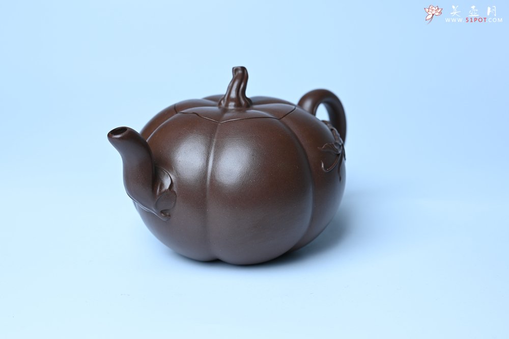 紫砂壶图片：美壶特惠 特好老紫泥南瓜壶 肌理丰富生动 茶人醉爱 - 美壶网