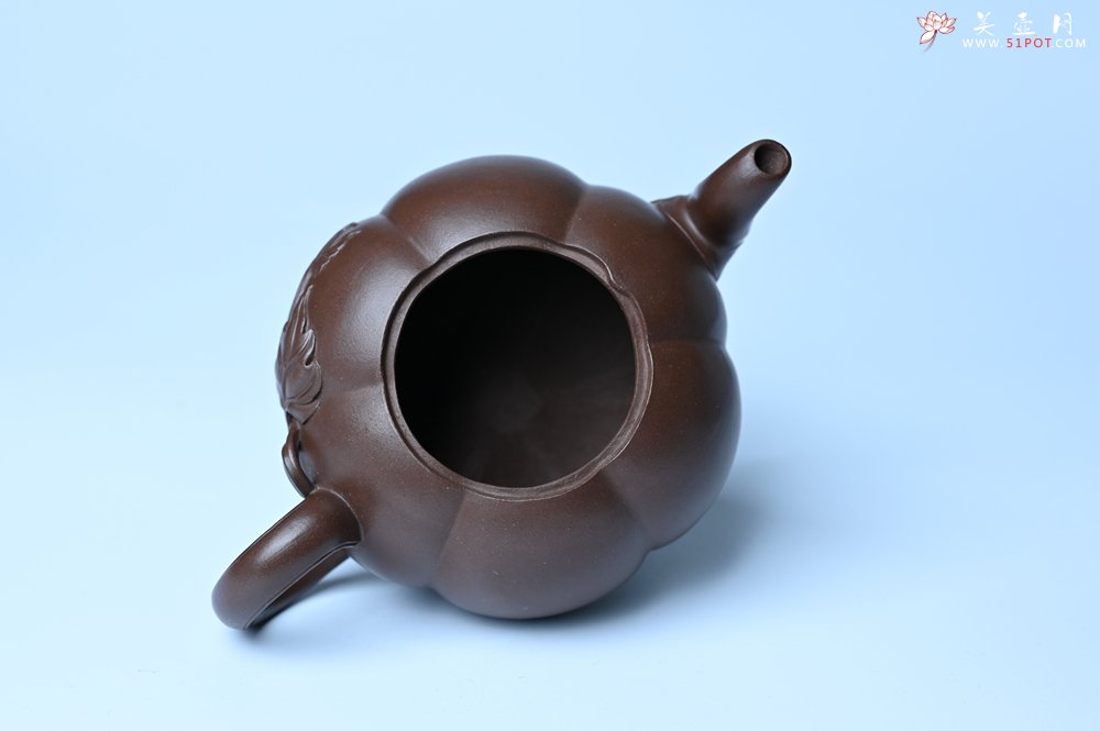 紫砂壶图片：美壶特惠 特好老紫泥南瓜壶 肌理丰富生动 茶人醉爱 - 美壶网