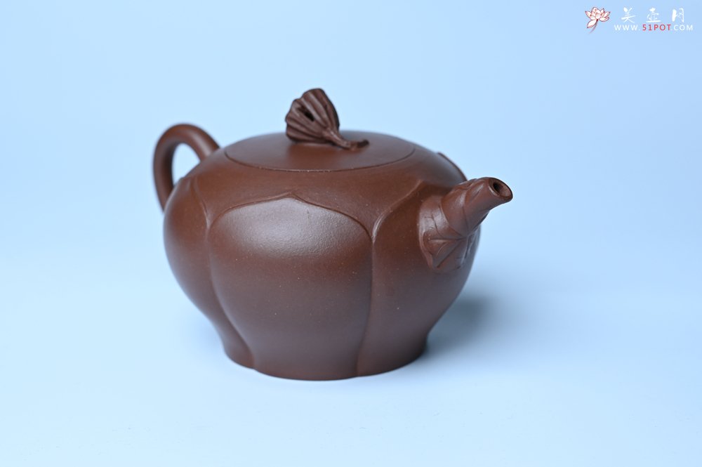 紫砂壶图片：美壶特惠 贴花活灵活现 精致荷花壶 茶人醉爱 - 美壶网
