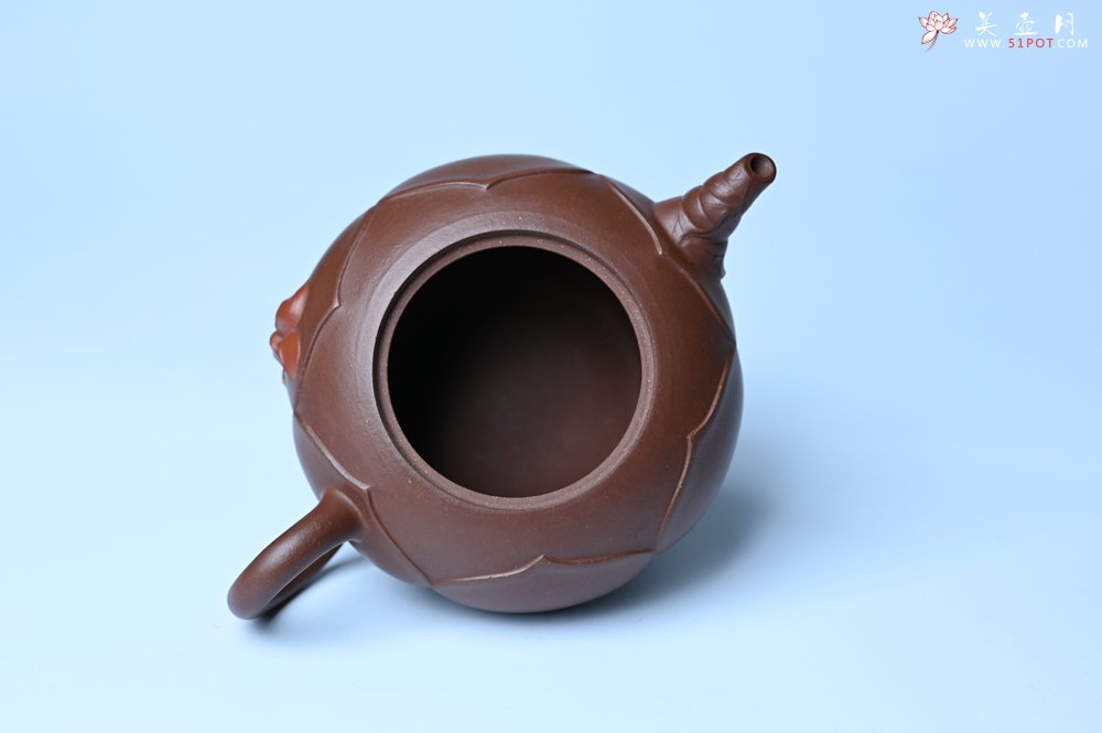 紫砂壶图片：美壶特惠 贴花活灵活现 精致荷花壶 茶人醉爱 - 美壶网