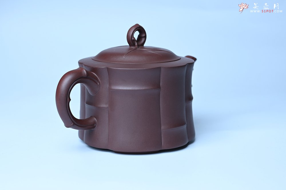 紫砂壶图片：美壶特惠 紫砂壶手工手制优质紫泥八段竹壶 茶人醉爱 - 美壶网